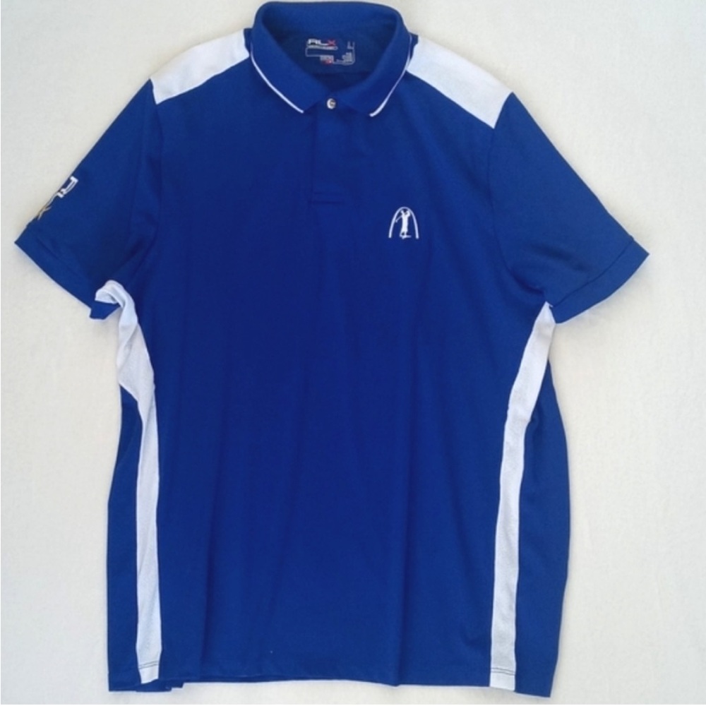 Men's RLX Ralph Lauren Royal Blue & White Short Sleeve Casual Golf Shirt XL